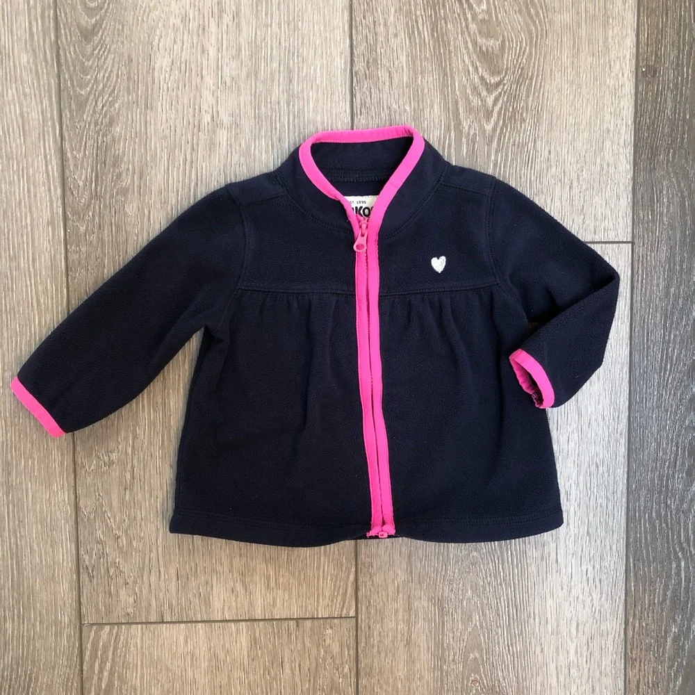 OSHKOSH ZIP UP FLEECE SWEATER JACKET BLUE 12MO